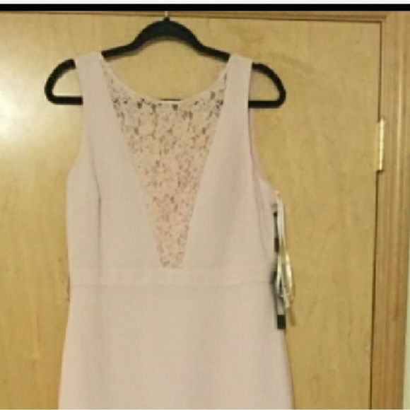 Plungling Illusion Lace Sheath Gown with Flowers - Picture 5 of 8